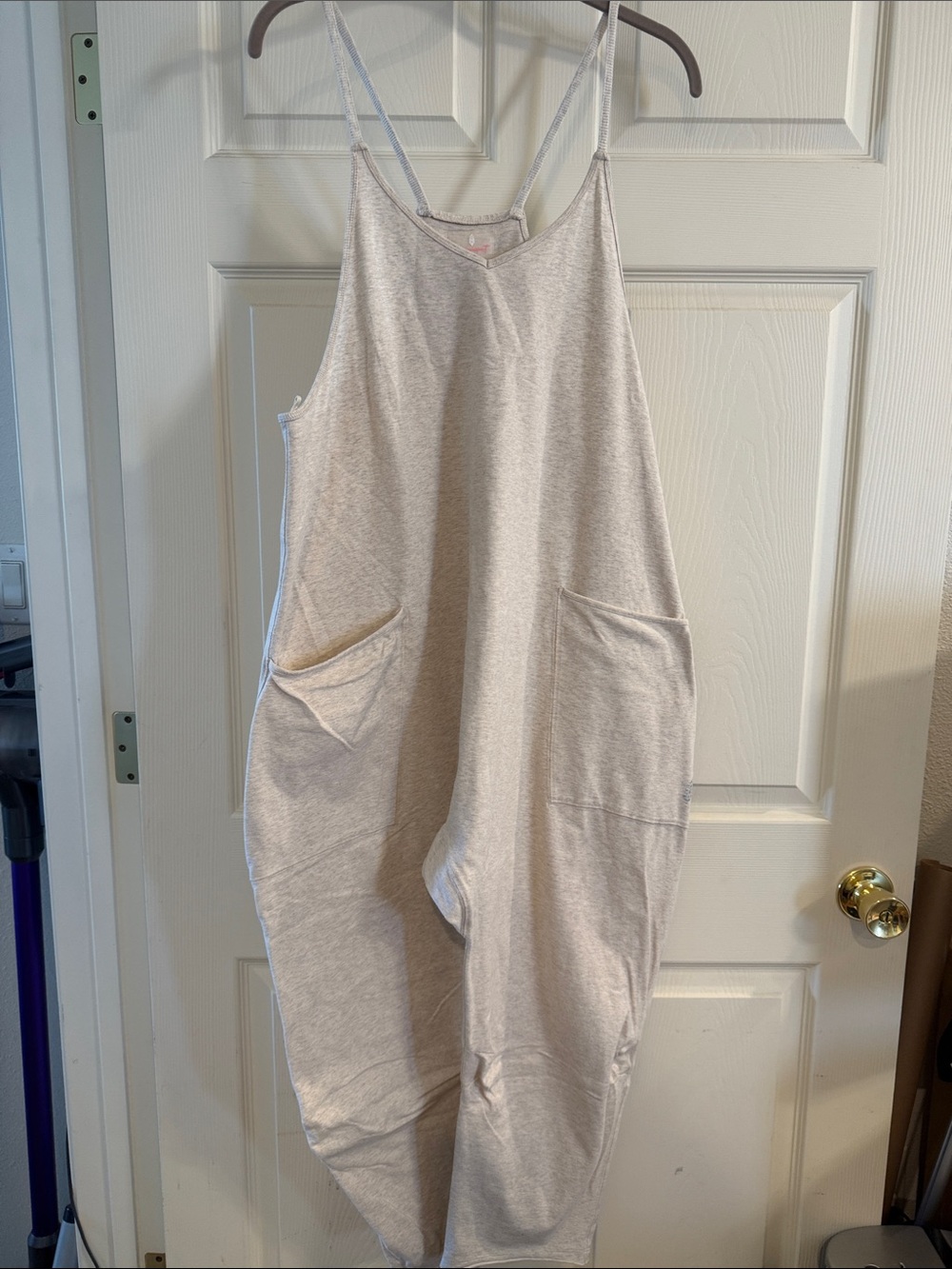 Free People Cream Hot Shot Slouchy Jumpsuit